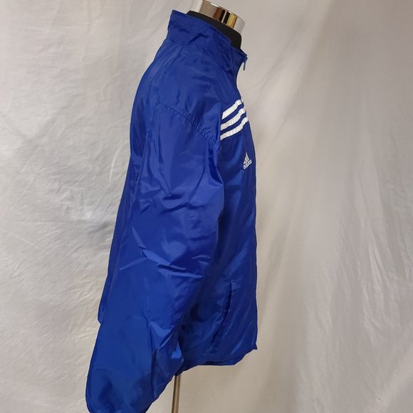 Vtg Adidas Chicago Cubs Men Large Blue Three Stripes Full Zip Windbreaker Jacket - Picture 7 of 13